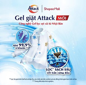 Gel Giặt Attack Hương Trái Cây Tươi Mát Túi 2.5Kg
