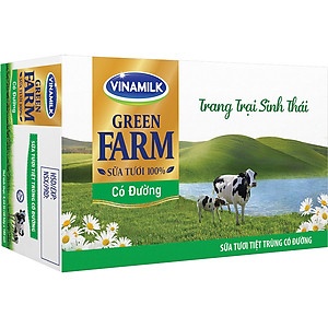 Thùng 48 hộp Sữa Tươi Tiệt Trùng Vinamilk Green Farm có đường 180ml