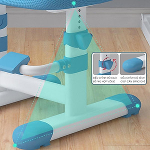 Ghế học sinh có quai đeo chống gù, kệ để chân, tùy chỉnh độ cao, bọc vải lưới thoáng khí - BHS288