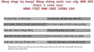 Mùng Chụp Tự Bung Cao Cấp Siêu Dày - thương hiệu A - Màu Xanh Da Trời  + Tặng kèm túi thơm thảo dược