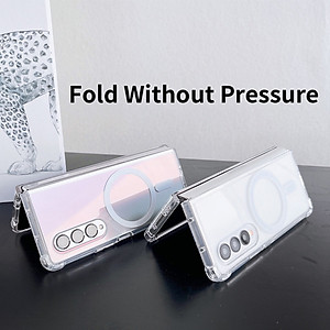 Ốp lưng Maqsafe cho Samsung Galaxy Z Fold 4 chống sốc trong suốt hỗ trợ sạc Maqsafe hiệu Likgus Maqsafe Magetic Case siêu mỏng 1.5mm, độ trong tuyệt đối, chống trầy xước, chống ố vàng, tản nhiệt tốt - hàng nhập khẩu