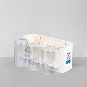 Kệ Để Bàn Chải, Cốc Và Kem Đánh Răng Việt Nhật, Bộ Cắm Bàn Chải 3 cốc - Nhựa Việt Nhật Chính Hãng