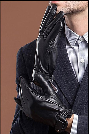 Găng tay nam da cừu BHY8791 Bao tay da thật nam. Lót lông giữ ấm, cán gió, chống ngấm nước. Hàng chính hãng