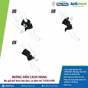 Bó gối thể thao đai dán, có đệm hở 75593-SPO Actimove Knee Support