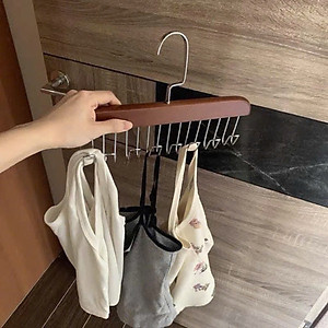 Móc Gỗ Treo Đồ Lót, Khăn, Thắt Lưng, Cà Vạt, Áo 2 Dây Đa Năng Tiện Dụng - Giao màu ngẫu nhiên