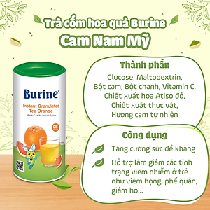 Trà cốm hoa quả Burine dinh dưỡng dành cho bé - Vị Cam Nam Mỹ giúp hỗ trợ giảm viêm nhiễm, tăng cường đề kháng (Không dành cho trẻ dưới 8 tháng tuổi)
