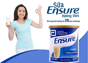 Sữa bột Ensure Vanille Geschmask, Ensure Đức cho người lớn tuổi, hồi phục sức khỏe cho người gầy yếu, người suy dinh dưỡng 400gr/hộp