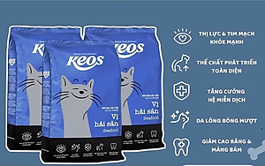 9KG Thức ăn cho mèo Keos Seafood - Vị hải sản - Thức ăn hạt cho mèo