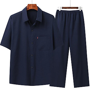 Bộ mặc nhà nam trung niên cho bố, đồ bộ quần áo người già