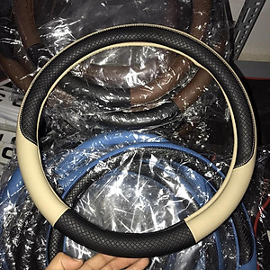 Bọc vô lăng da TpU chỉ viền, phối màu Size 38 cm cho ô tô 4 đến 7 chỗ