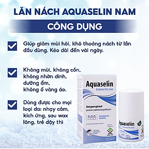 (+5ml FREE) Combo 2 Hộp Lăn Khử Mùi AQUASELIN Extreme For Men Không Gây Ố Vàng Áo, Giảm Mồ Hôi Hiệu Quả Hộp 50ml