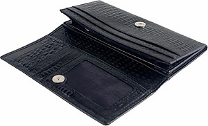 Ví nữ da bò vân cá sấu nhỏ 2 gấp nhiều màu Huy Hoàng HT3101-02-03-04