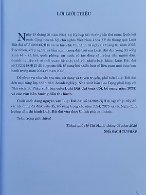 Sách Luật Đất Đai sửa đổi, bổ sung năm 2025 và Các Văn Bản Hướng Dẫn Thi Hành - V2661TP