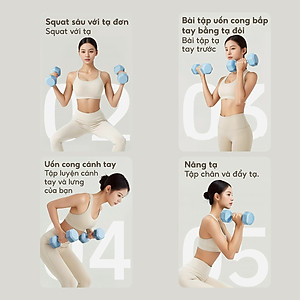 Bộ 2 tạ tay Thái Lan 1kg cao cấp Model Q304 - Q314 tập Gym tại nhà (hàng nhập khẩu)