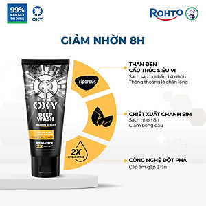 Sữa rửa mặt cho nam Oxy sạch sâu giảm nhờn dạng kem có hạt massage Oxy Deep Wash 100g