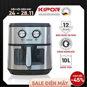 Nồi chiên không dầu KIPOR KP-AF310 - 10L - Điều khiển cơ công nghệ RAPID AIR nướng đối lưu - phủ chống dính cao cấp - Hàng chính hãng