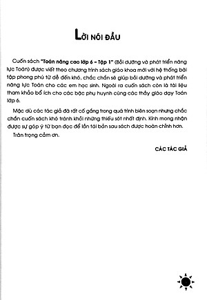 Toán Nâng Cao - Bồi Dưỡng Và Phát Triển Năng Lực Toán Lớp 6 - Tập 1