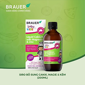 Calcium (canxi) hữu cơ, vitamin D3 cho trẻ sơ sinh, trẻ nhỏ Brauer Úc hỗ trợ phát triển chiều cao, cơ bắp, ngủ ngon, tăng hệ miễn dịch-OZ Slim Store