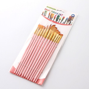 12 Cọ vẽ màu nước Pastel 3 Mint Pink Blue màu sơn dầu tranh tường số hoá Lalunavn - B52