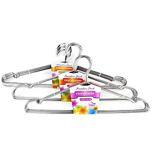 Combo 10 Móc Treo Quần Áo Inox Dạng Tròn Dài 42cm - Chống Trượt, Chống Gỉ, Bền Bỉ, Hiệu Quả - HÀNG CHÍNH HÃNG MINIIN