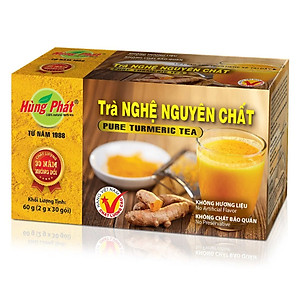 Trà Nghệ Túi Lọc Nguyên Chất Hỗ Trợ Bảo Vệ Dạ Dày Hộp 30 Gói - Hùng Phát Thương Hiệu 35 Năm