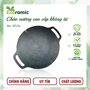 [CHÍNH HÃNG] Chảo Nướng Chống Dính Ecoramic 33cm – Phủ Dupont Ceramic – Đúc Nguyên Khối – Tặng Túi Đựng – Không Dùng Cho Bếp Từ