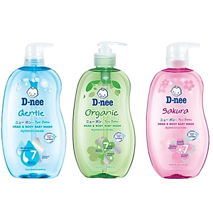 Dung Dịch Tắm Gội Toàn Thân Cho Bé Dưới 3 Tuổi D-nee - Chai 800ml (Hồng)