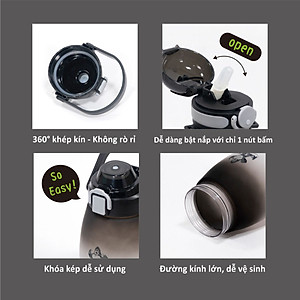 BÌNH UỐNG NƯỚC CÓ ỐNG HÚT CHO BÉ BẰNG NHỰA TRITAN KU5621 - 600ML