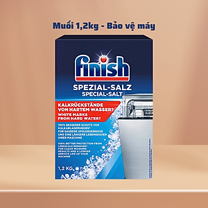 Combo Muối rửa bát Finish 4kg+Vệ sinh máy Finish