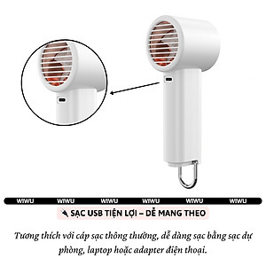 Quạt cầm tay turbo sò lạnh mini siêu mát Pin trâu 3000 mAh, nhỏ gọn linh hoạt hiệu WIWU Wi-FS016 ChillMate - 100 chế độ gió, thiết kế đẹp, bền - hàng nhập khẩu