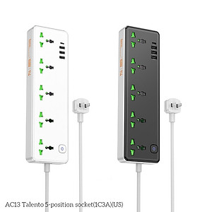 Ổ Cắm Điện USB Đa Năng cao cấp chống giật, sạc nhanh 17W chống cháy nổ, dây dài 1.5m AC13 - hàng nhập khẩu