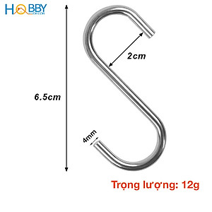 Bộ 10 móc treo đồ chữ S inox 304 dày 4mm Hobby home decor MTS-10