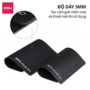 Miếng Lót Chuột DELI Hàng Chính Hãng Bàn Di Chuột Không Viền, Vải Jiaji Di Chuột Êm Ái Chống Thấm Nước Đàn Hồi Tốt