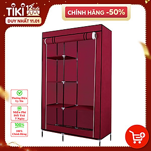 Tủ Quần Áo 2 Buồng 6 Ngăn Tiện Lợi, Tủ Vải 170cm Chất Lượng Cao Chắc Chắn, Vững Chãi - Hàng Chính Hãng miDoctor