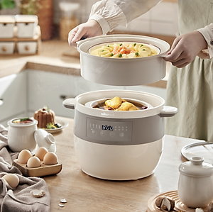 Nồi Chưng Yến, Nồi Hầm Kho Đa Năng, Nồi Nấu Chậm BEAR DDZ-B25Q3 Bản Tiếng Anh 5 Trong 1 BEAR Dung Tích 2.5 Lít Công Suất 400 W - Hàng Chính Hãng