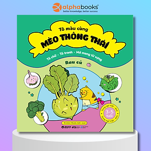 Sách Tô Chữ - Tô Tranh - Mở Mang Từ Vựng Cho Bé 3-5 Tuổi: Tô Màu Cùng Mèo Thông Thái - Rau Củ