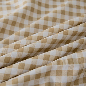 Bộ Ga Gối Cotton Tici Kẻ LIDACO Cao Cấp - Caro Nâu Nhạt