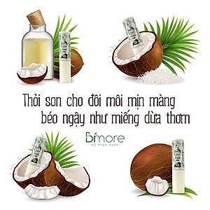 Son dừa không màu dưỡng môi mềm mịn, chống khô nứt nẻ môi, hỗ trợ giảm thâm môi