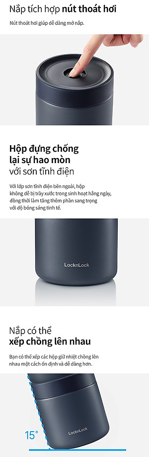 Bộ Hộp Cơm Giữ Nhiệt Hút Chân Không Lock&Lock NVY-4 - LHC8052S01