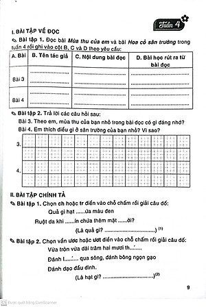 Vở bài tập cuối tuần tiếng việt 3 (Dùng kèm bộ sách Chân trời Sáng Tạo )