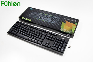 Bàn phím không dây Gaming/ Văn phòng Fuhlen L411w- Tuổi thọ 20 triệu lần nhấn, BH 2 năm,Tặng kèm pin- Hàng chính hãng