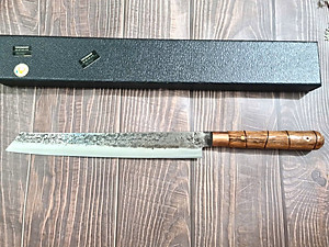 DAO BẾP PHÚC SEN -  DAO BẾP SASHIMI MẶT HOA VĂN MÃ Sk1 N4