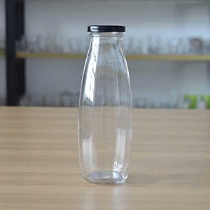 Chai Thủy Tinh Đựng Sữa Hạt, Nước Ép, Trà Sữa - Nắp Thiếc, Nắp Nhôm, Nắp Nhựa 300ml, 500ml - HÀNG CHÍNH HÃNG MINIIN