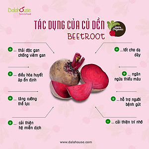 Bột củ dền hữu cơ sấy lạnh Dalahouse - Hộp 20 gói 3gr tiện lợi - Thúc đẩy sức khỏe tim mạch, hỗ trợ giải độc gan, tăng cường thể lực