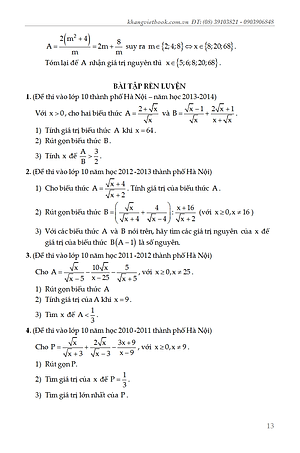 Sách Các Chuyên Đề Bồi Dưỡng Học Sinh Giỏi Đại Số Lớp 9