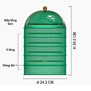 Lồng Bàn Đậy Thức Ăn Thông Minh Nhiều Tầng - Nắp Đậy Thức Bằng Lưới Thông Thoáng Không Gỉ Siêu Bền - Hàng Loại 1 - Chính Hãng MINIIN