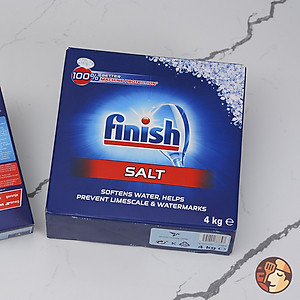 Muối rửa chén bát Finish 4 kg, nhập khẩu chính hãng, dùng cho máy rửa bát