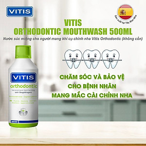 Nước súc miệng cho người chỉnh nha, niềng răng, mang khí cụ chỉnh nha Vitis Orthodontic 500ml