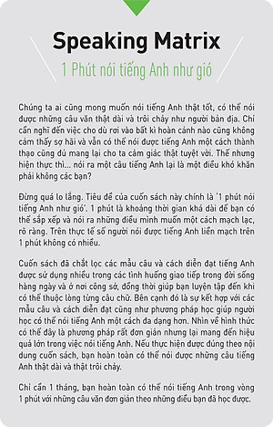Sách Speaking Matrix - 1 Phút Nói Tiếng Anh Như Gió