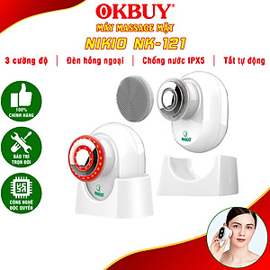 Máy Massage Mặt, Nâng Cơ Điện Di Tinh Chất Làm Trẻ Hóa Da Kết Hợp Rửa Mặt Nikio NK-121